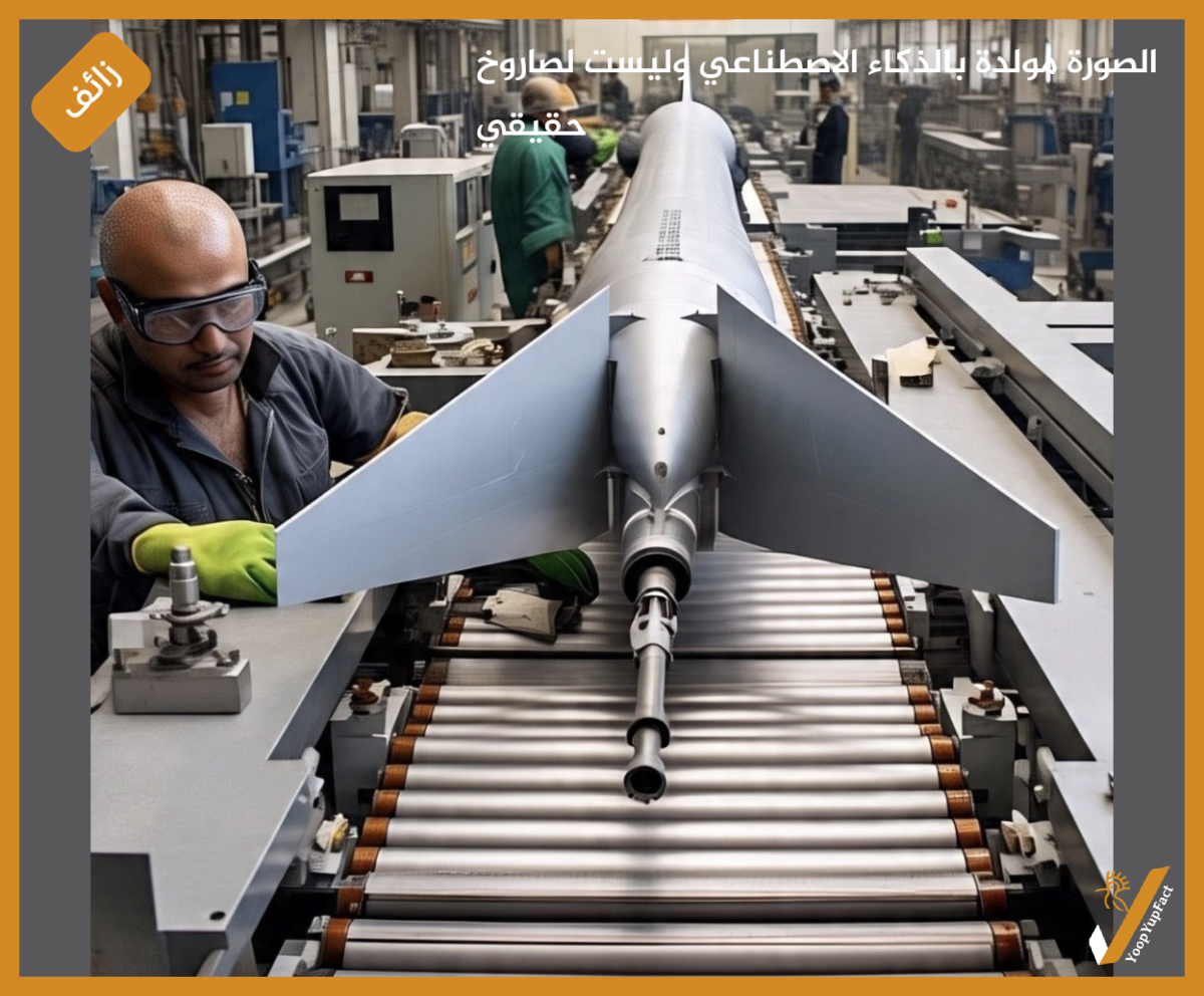 الصورة مولدة بالذكاء الاصطناعي وليست لصاروخ  حقيقي